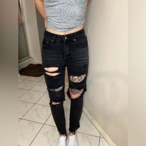 Nasty Gal Distressed Black Jeans Size 0 US